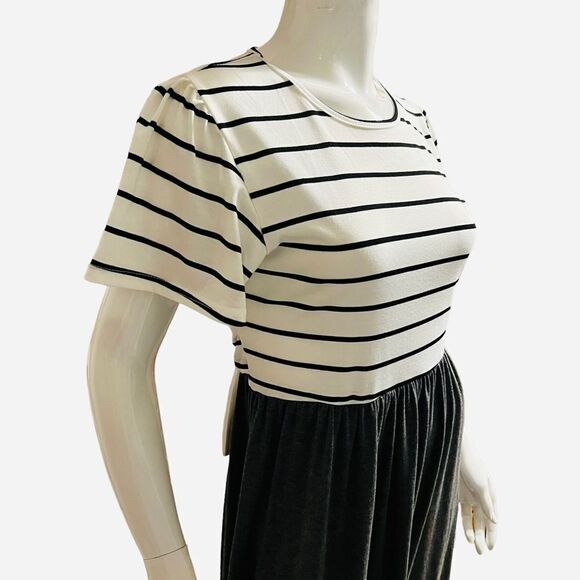 Spadehill  Midi Dress Gray White & Black size Small - Picture 2 of 7